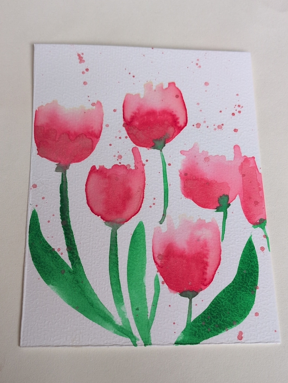 Watercolor Red Tulip Floral Art
